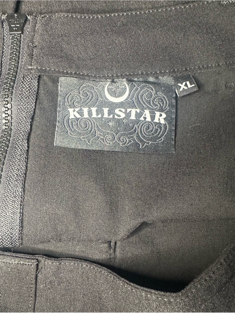 Killstar Black Asymmetrical Skirt with Buckle and Zipper Detail - Picture 5 of 5